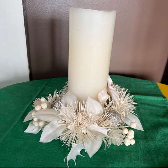 Vintage 1950’s Wreath white with silver glitter balls Kitschy Christmas - Picture 9 of 9